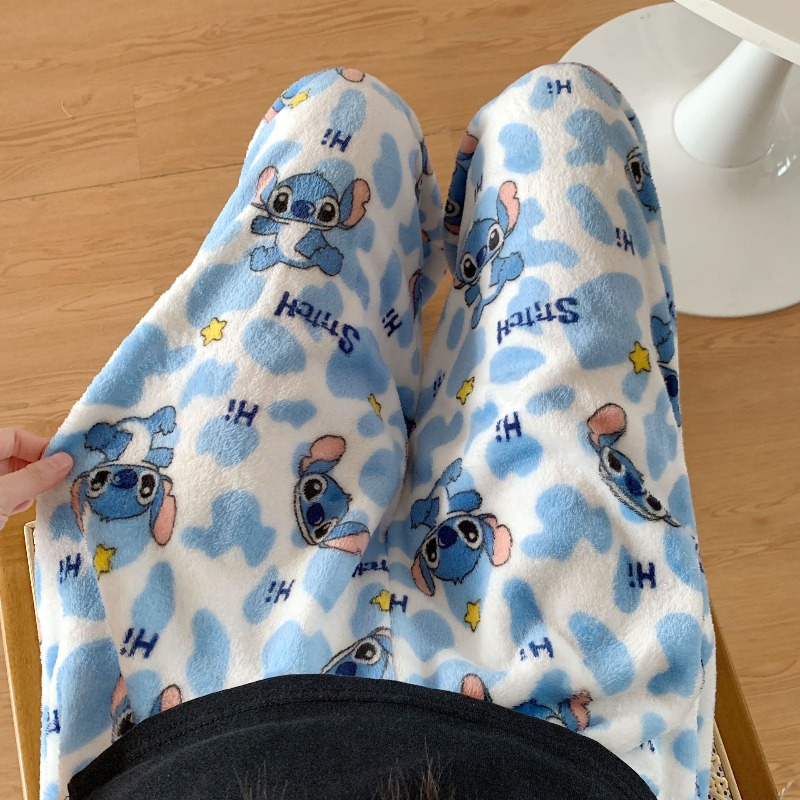 Anime Cosplay Thick - Lilo&Stitch Flannel Pajamas with Thick Anime