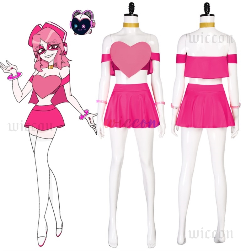 Anime Cosplay Glasses - Miss Heed Pink Heart Cosplay Dress