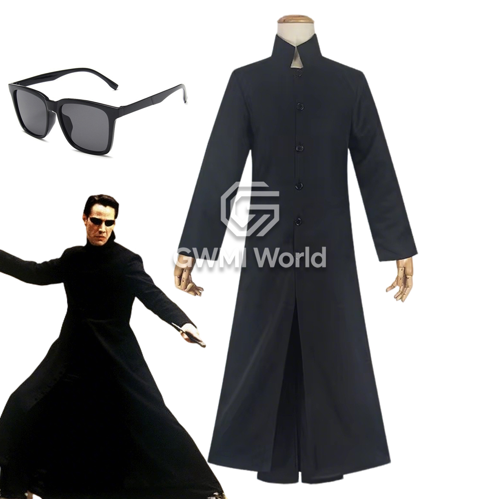 Anime Cosplay Glasses - Movie Matrix Neo Cosplay Costume Black