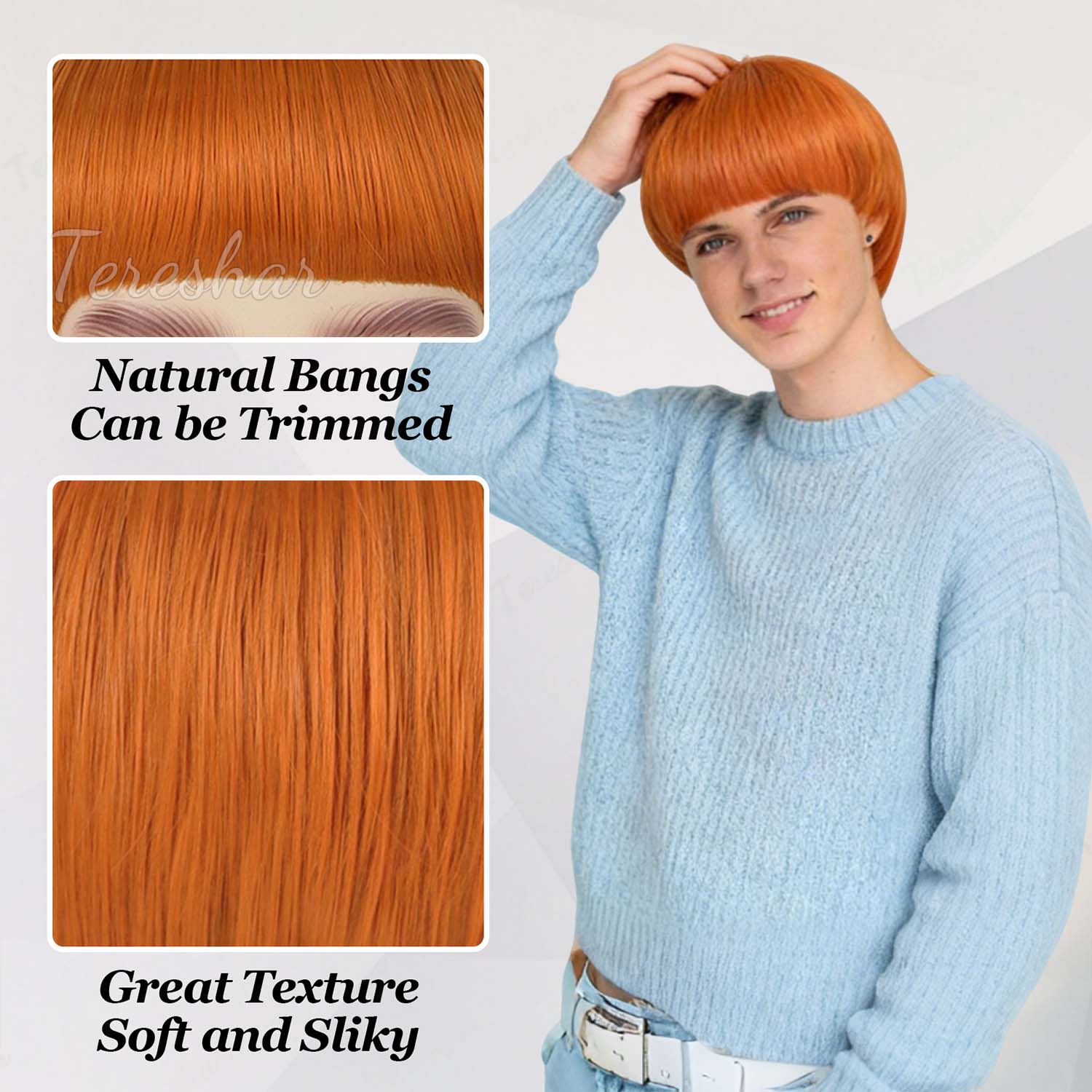 Synthetic Short Orange Cosplay - Anime Cosplay Orange Hair reseña y precio