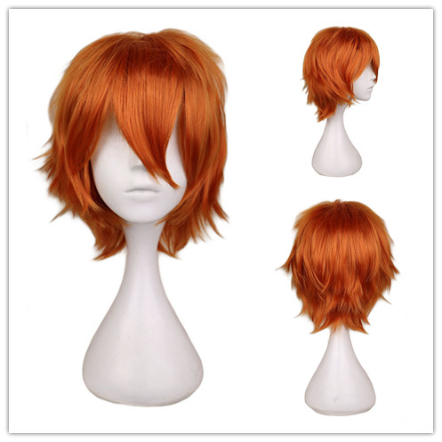 Short Orange Wig for Men Women - Anime Cosplay Orange Hair reseña y precio