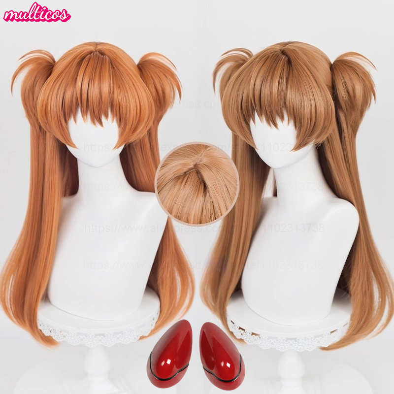 High Quality Anime EVA Asuka L - Anime Cosplay Orange Hair reseña y precio