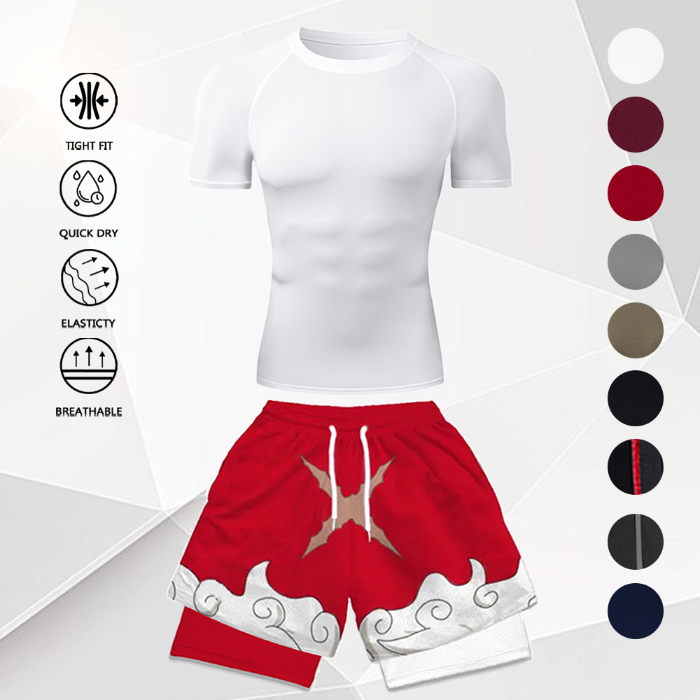 Men's 2Pcs Anime Gym Outfit Wh - Anime & Cosplay Expo Acx 2025 reseña y precio