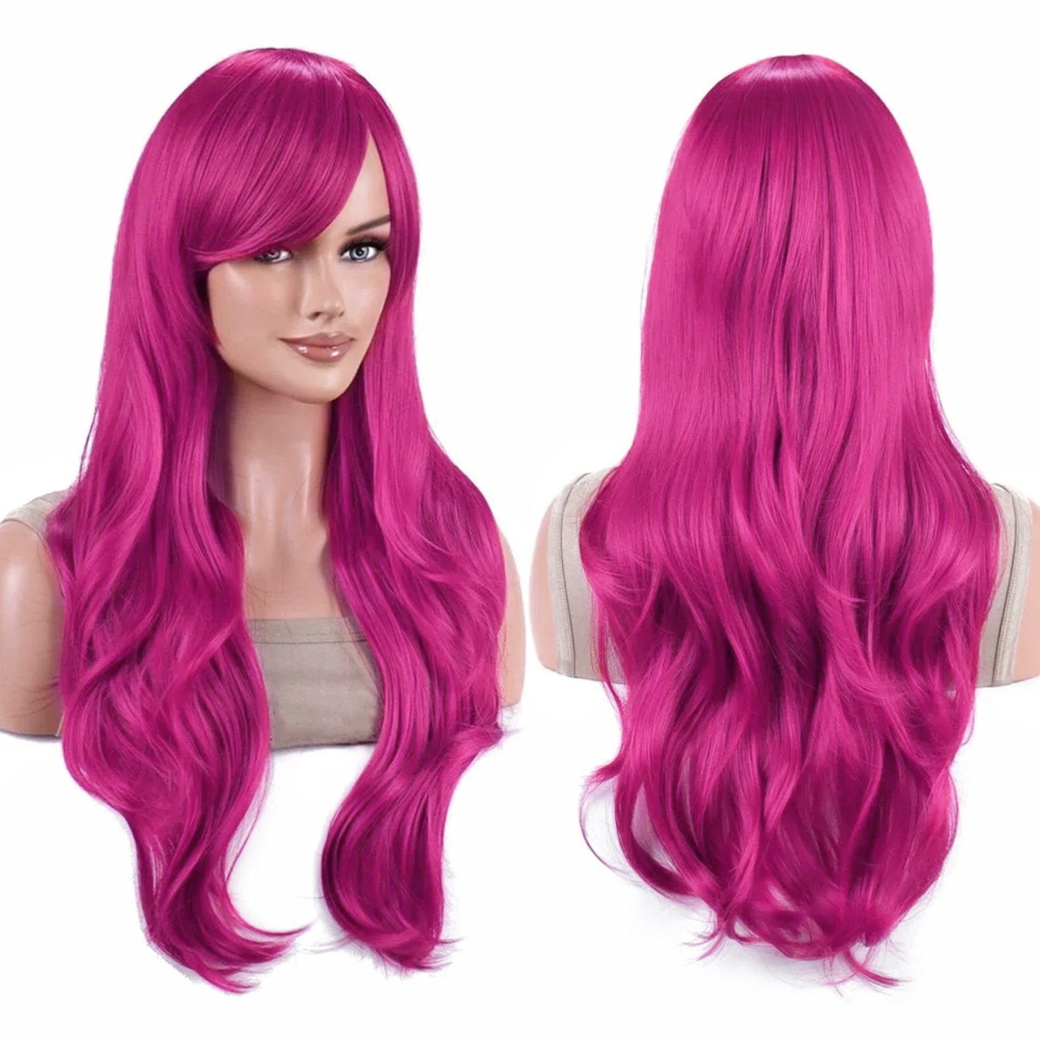 Synthetic Hair Long Wavy Brigh - Anime Cosplay Orange Hair reseña y precio