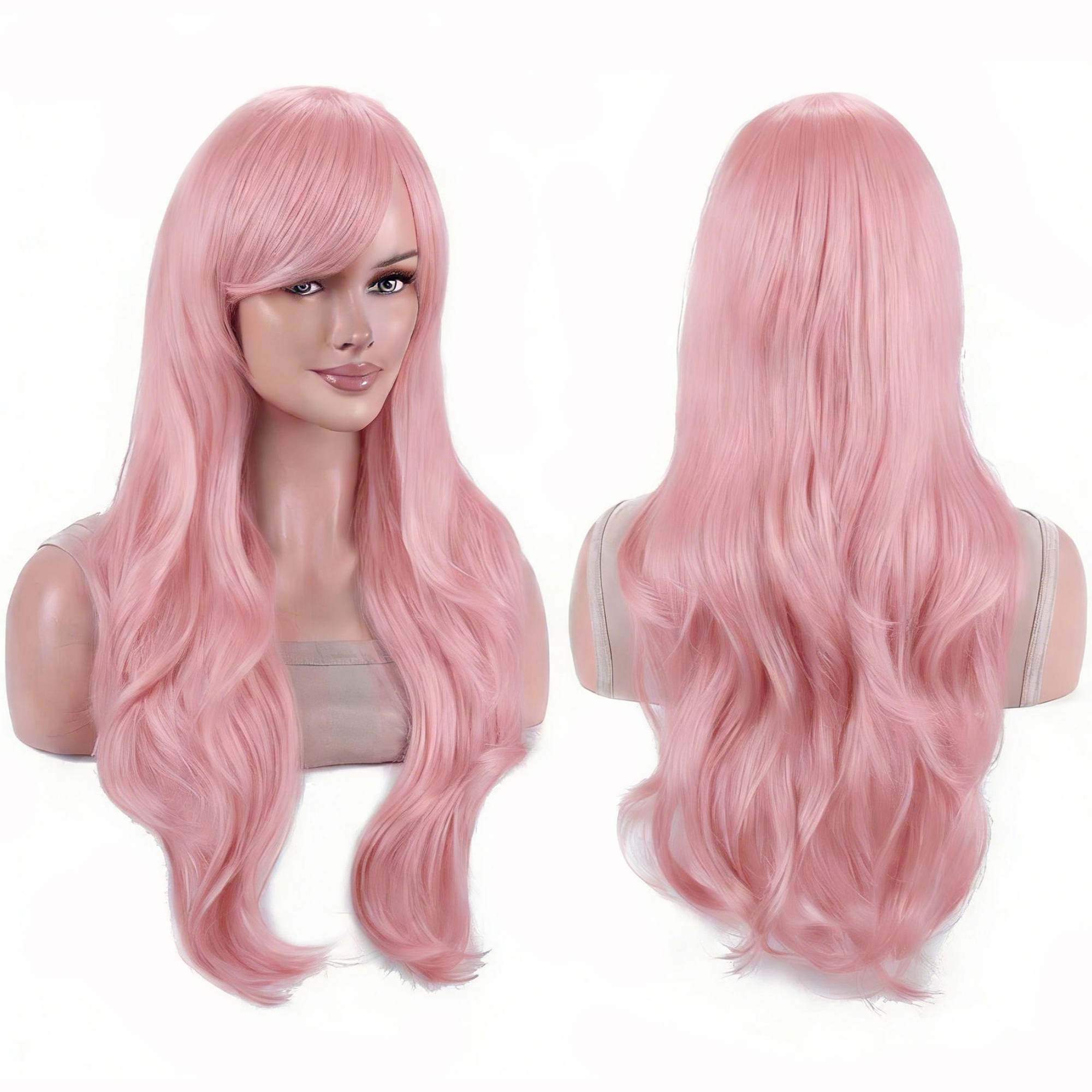 Synthetic Hair Long Wavy Brigh - Anime Cosplay Orange Hair reseña y precio
