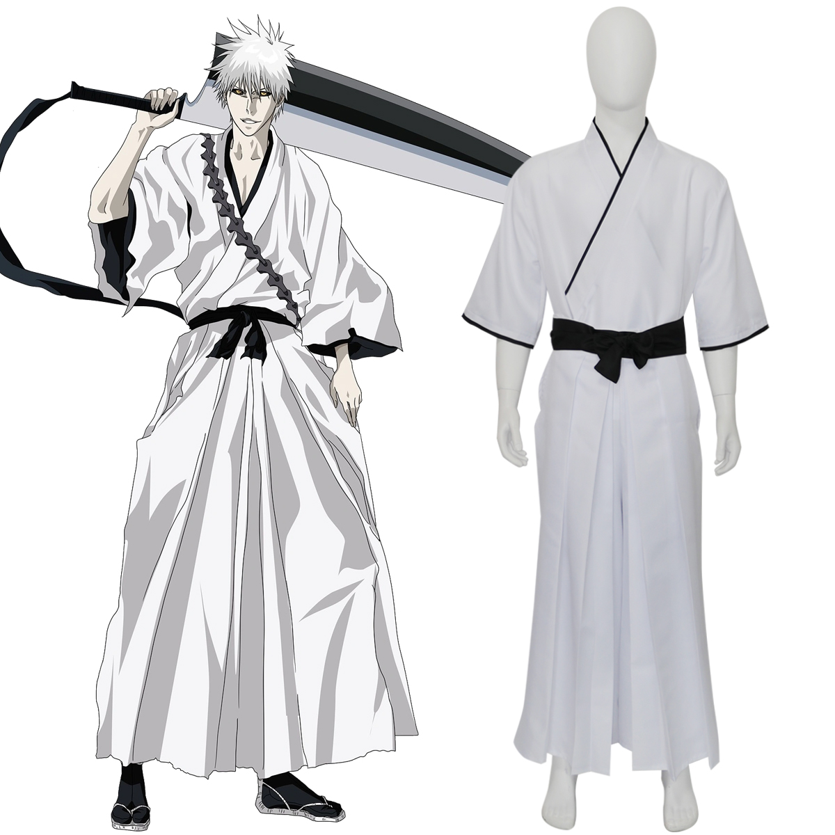 Bleach Zangetsu Hollow Ichigo  - Anime Cosplay Kimono reseña y precio