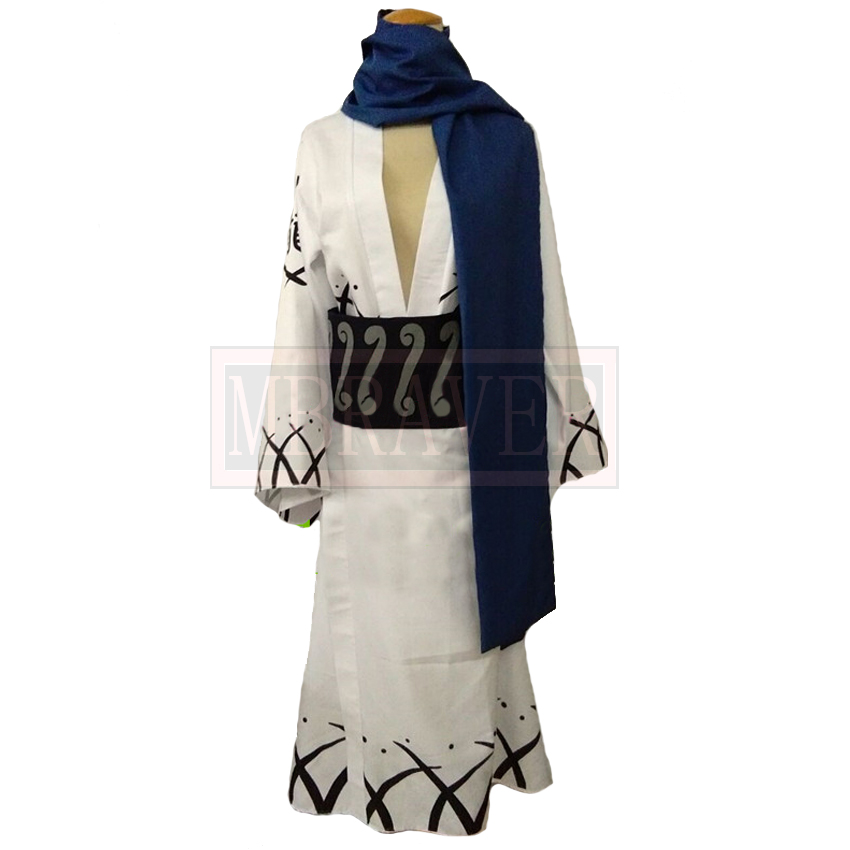 Samurai Ryuma Blue White Kimon - Anime Cosplay Kimono reseña y precio
