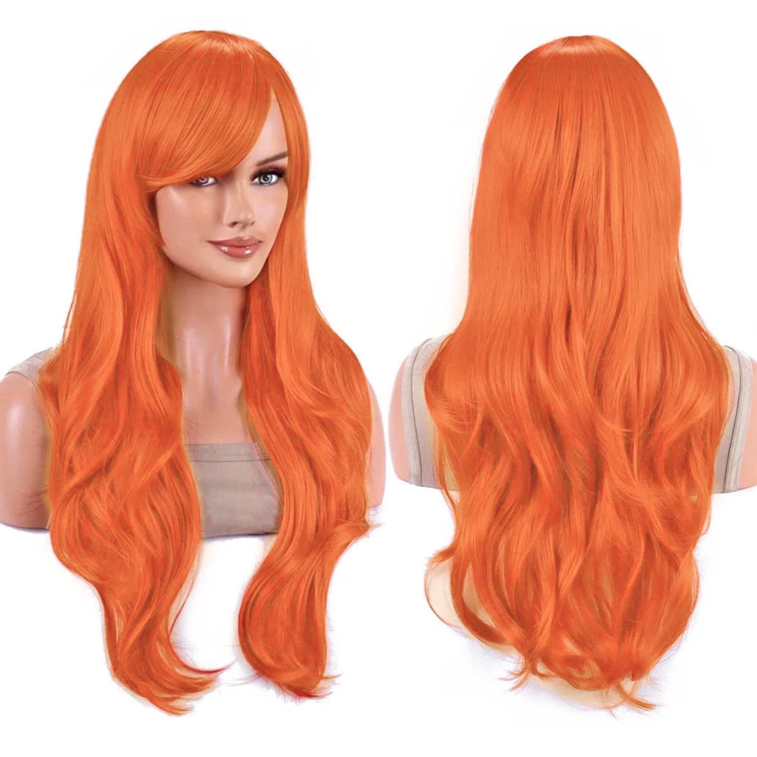 Synthetic Hair Vibrant Orange  - Anime Cosplay Orange Hair reseña y precio